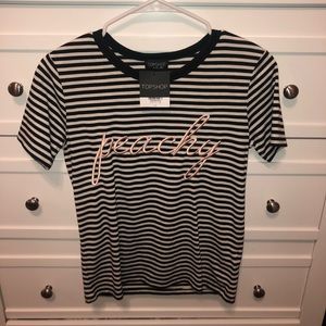black n white striped t-shirt “peachy”